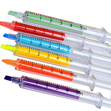 7 Textmarker Als Spritzen – Lustige Stifte Für Mediziner, Krankenhaus & Studium