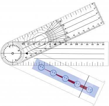 Goniometer bedruckt inklusive Schmerzmesser